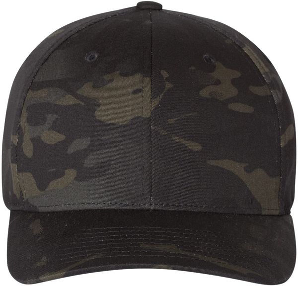 Am image of a Custom ATC Flexfit Wooly Combed Cap in MultiCam Black!