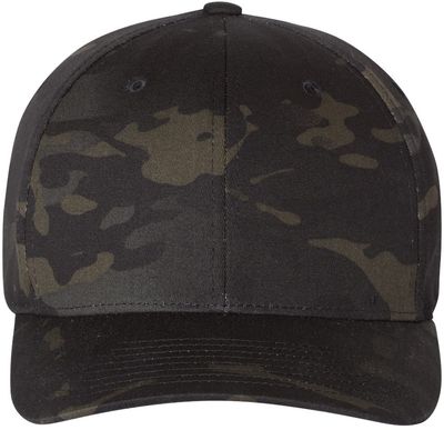 Am image of a Custom ATC Flexfit Wooly Combed Cap in MultiCam Black!