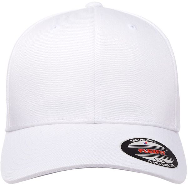 Am image of a Custom ATC Flexfit Wooly Combed Cap in White!