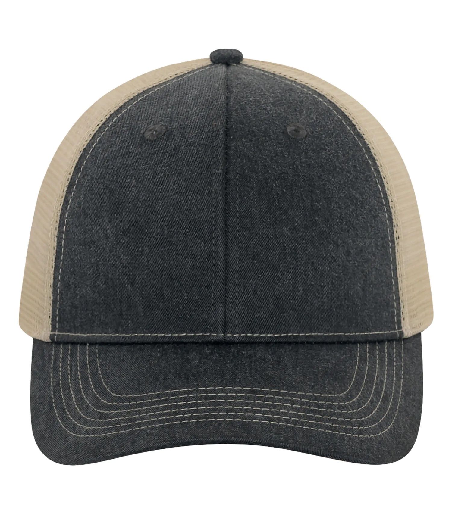 ATC Pigment Dyed Trucker Cap in Black/Creme