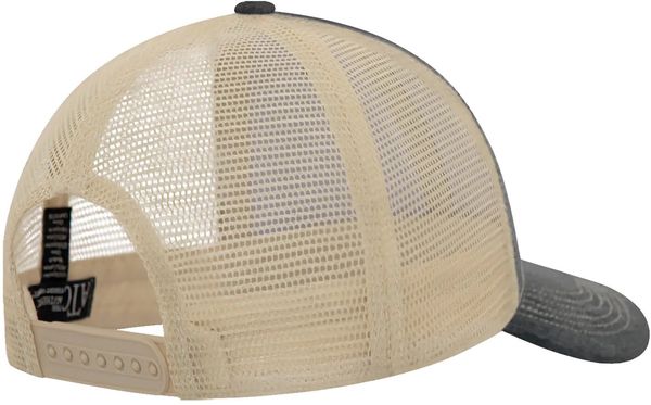 Am image of a Custom ATC Pigment Dyed Trucker Cap in Black/Creme!