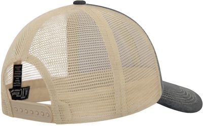 Am image of a Custom ATC Pigment Dyed Trucker Cap in Black/Creme!