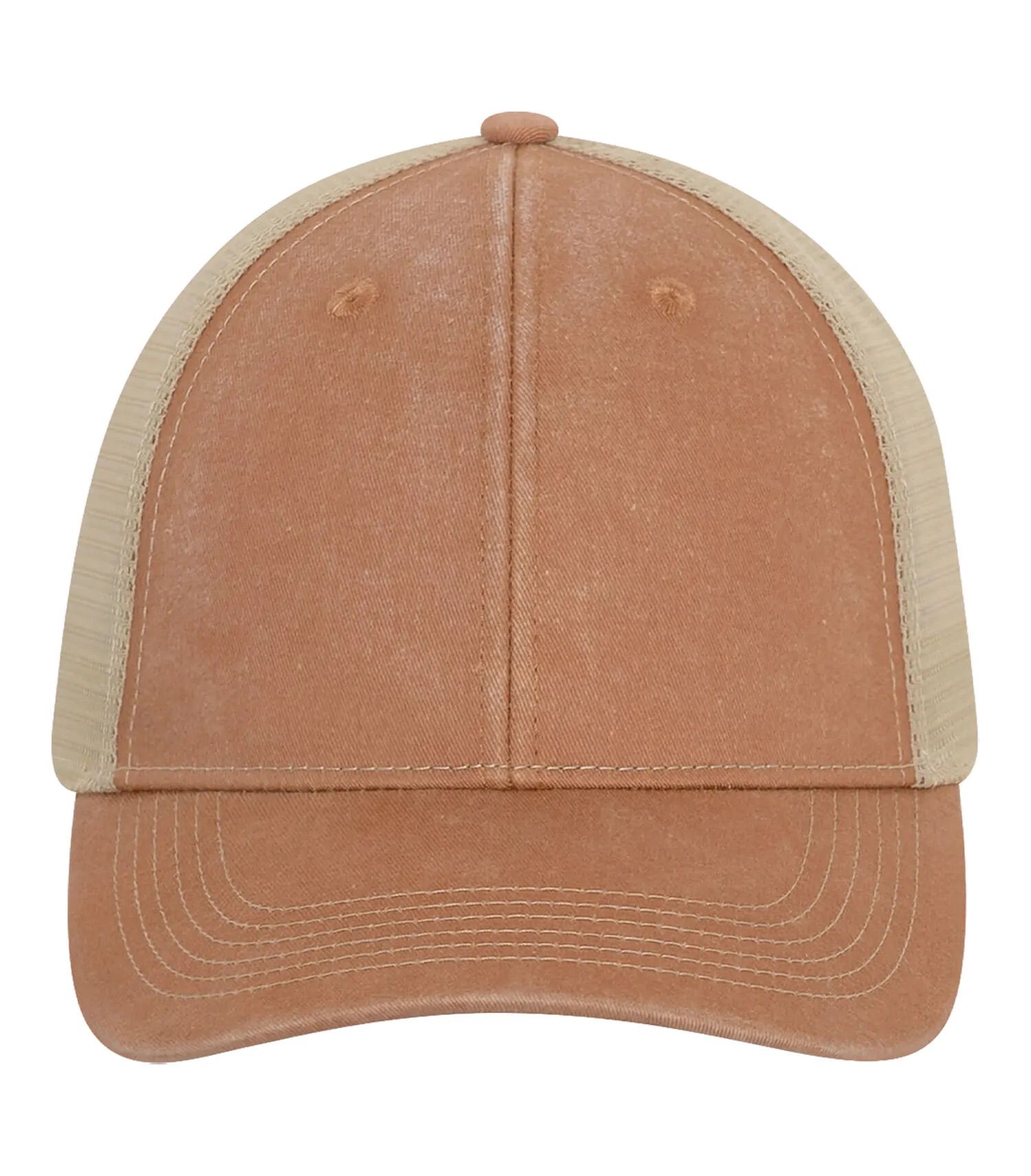 ATC Pigment Dyed Trucker Cap in Caramel/Creme
