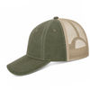 An image of a Custom ATC Pigment Dyed Trucker Cap in Military Green/Creme!