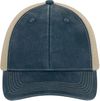 Am image of a Custom ATC Pigment Dyed Trucker Cap in Navy/Creme!