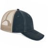 An image of a Custom ATC Pigment Dyed Trucker Cap in Navy/Creme!