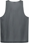 Am image of a Custom ATC Pro Club Reversible Mesh Tank Top in Iron Grey/ White!