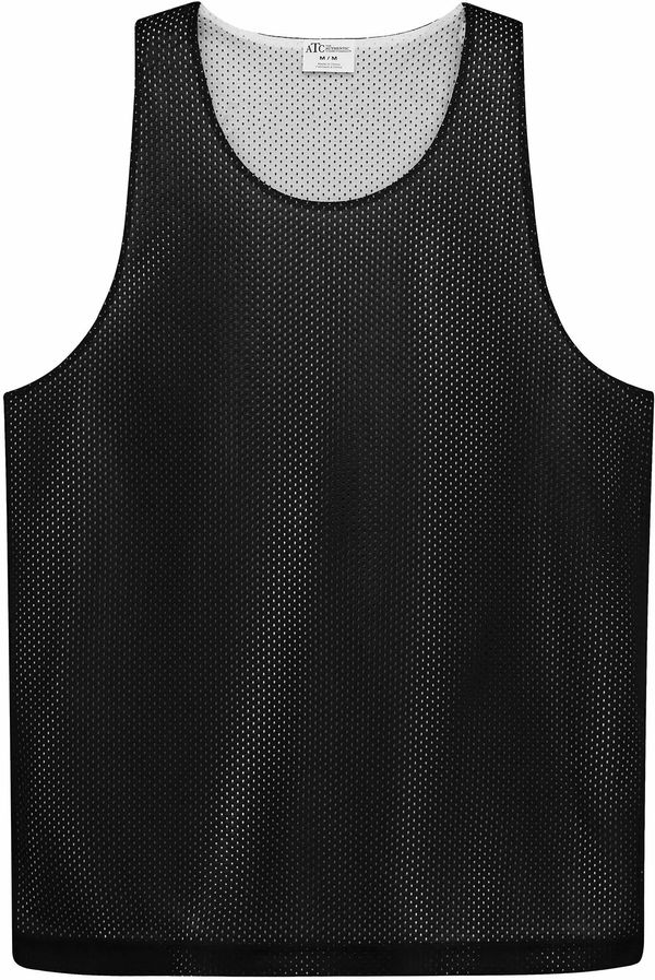 Am image of a Custom ATC Pro Club Reversible Mesh Youth Tank Top in Black/White!
