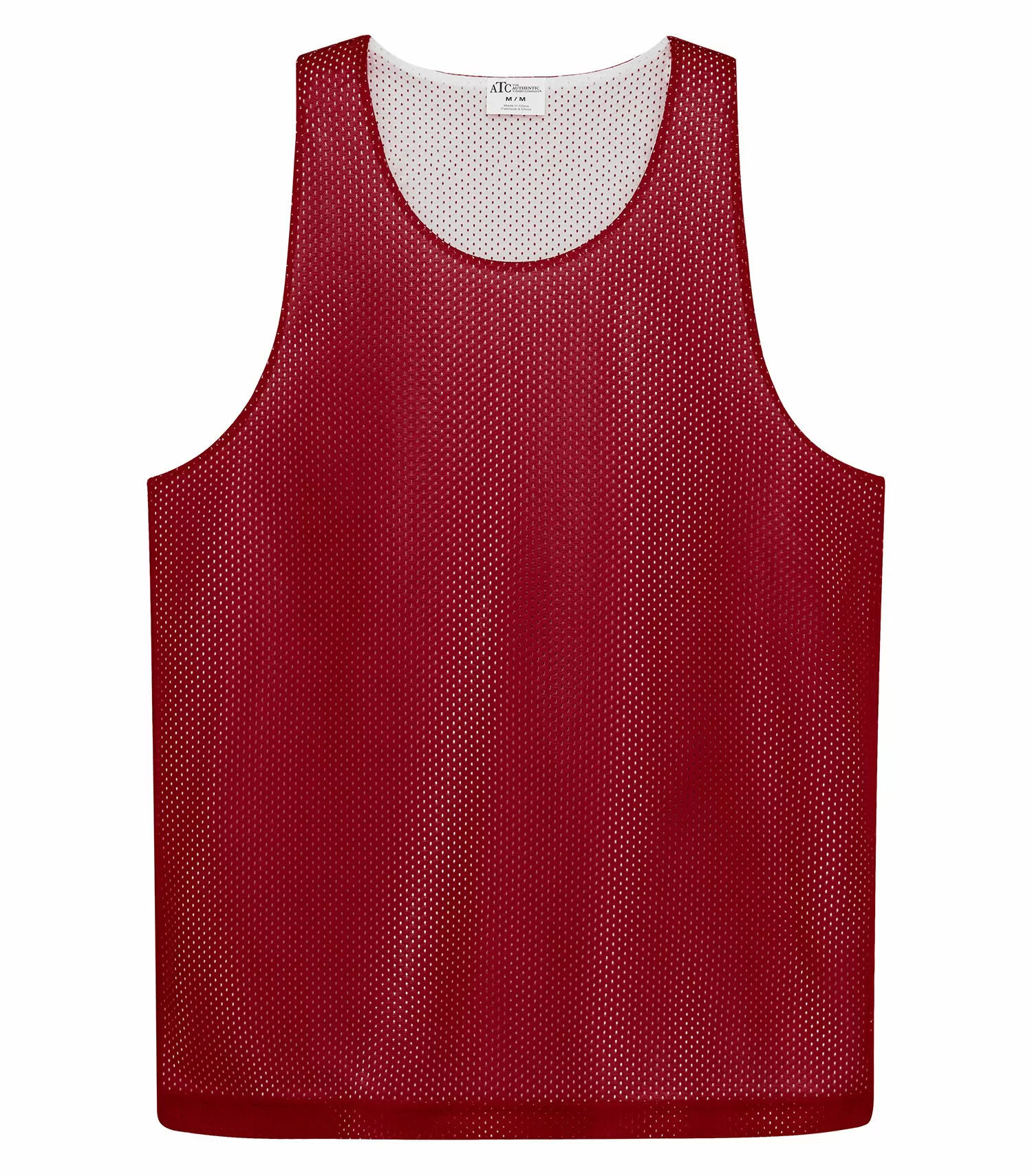 ATC Pro Club Reversible Mesh Youth Tank Top in Deep Red/White