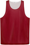 Am image of a Custom ATC Pro Club Reversible Mesh Youth Tank Top in Deep Red/White!