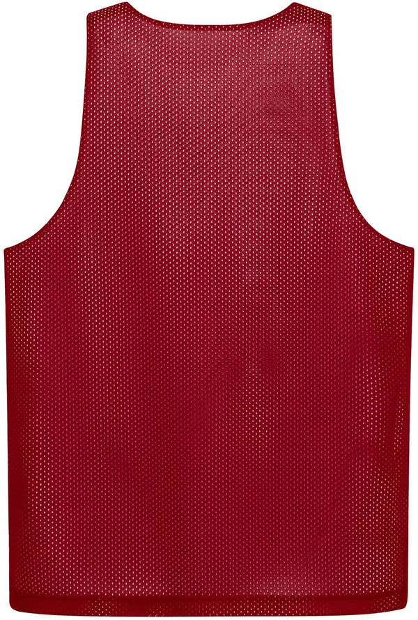 Am image of a Custom ATC Pro Club Reversible Mesh Youth Tank Top in Deep Red/White!