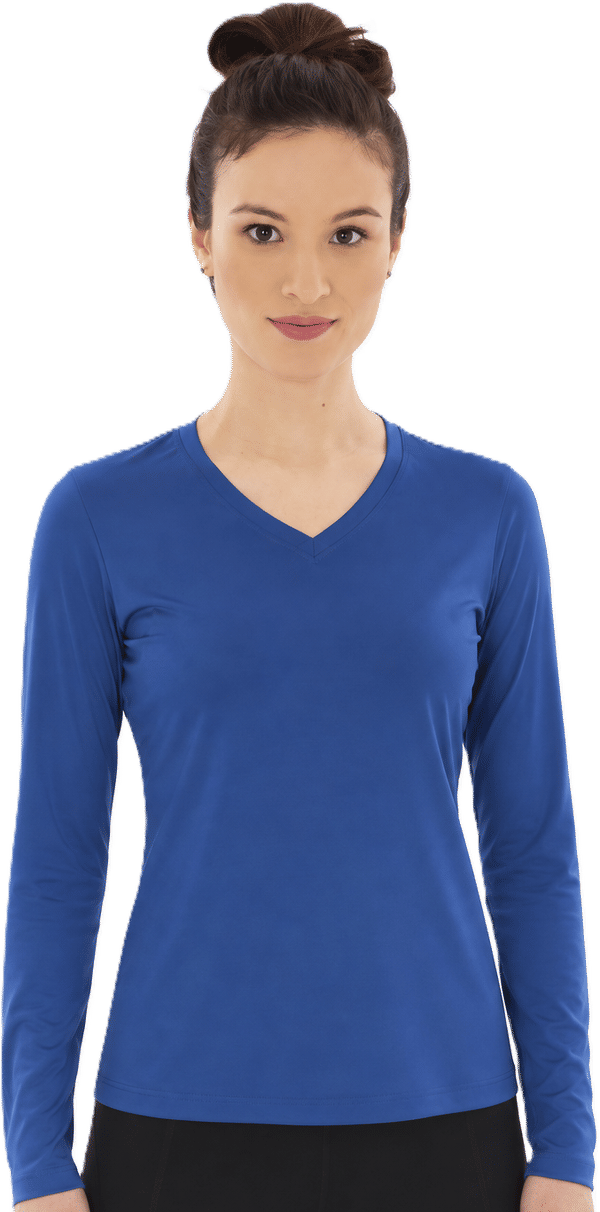 An image of a Custom ATC Pro Team Long Sleeve V Neck Ladies Tee!