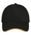 An image of a Custom ATC Sandwich Bill Cap in Black/Gold!