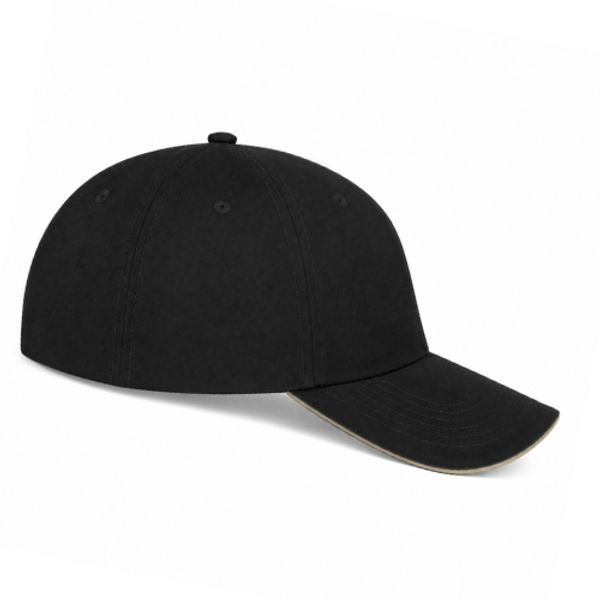 An image of a Custom ATC Sandwich Bill Cap in Black/Khaki!
