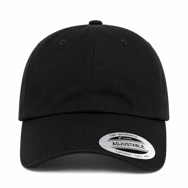 An image of a Custom ATC Yupoong YP Classics Cotton Twill Dad Cap in Black!