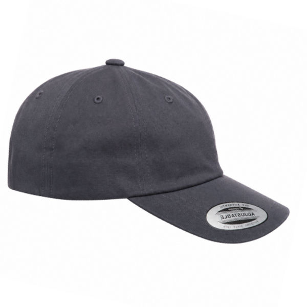 An image of a Custom ATC Yupoong YP Classics Cotton Twill Dad Cap in Dark Grey!