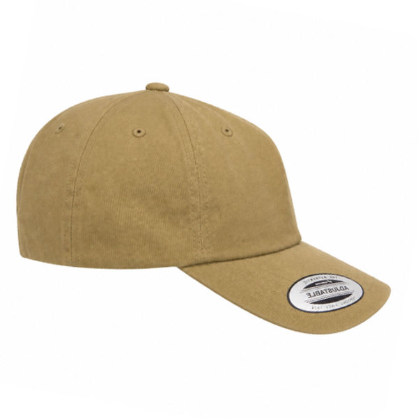 An image of a Custom ATC Yupoong YP Classics Cotton Twill Dad Cap in Khaki!