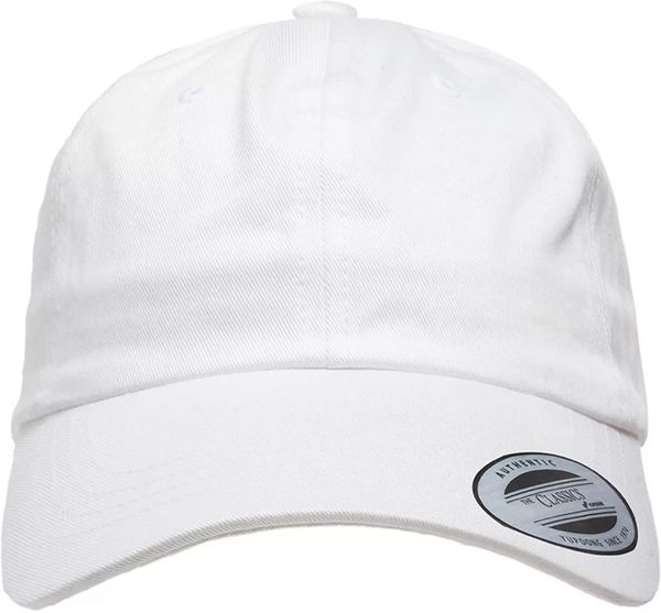An image of a Custom ATC Yupoong YP Classics Cotton Twill Dad Cap in White!
