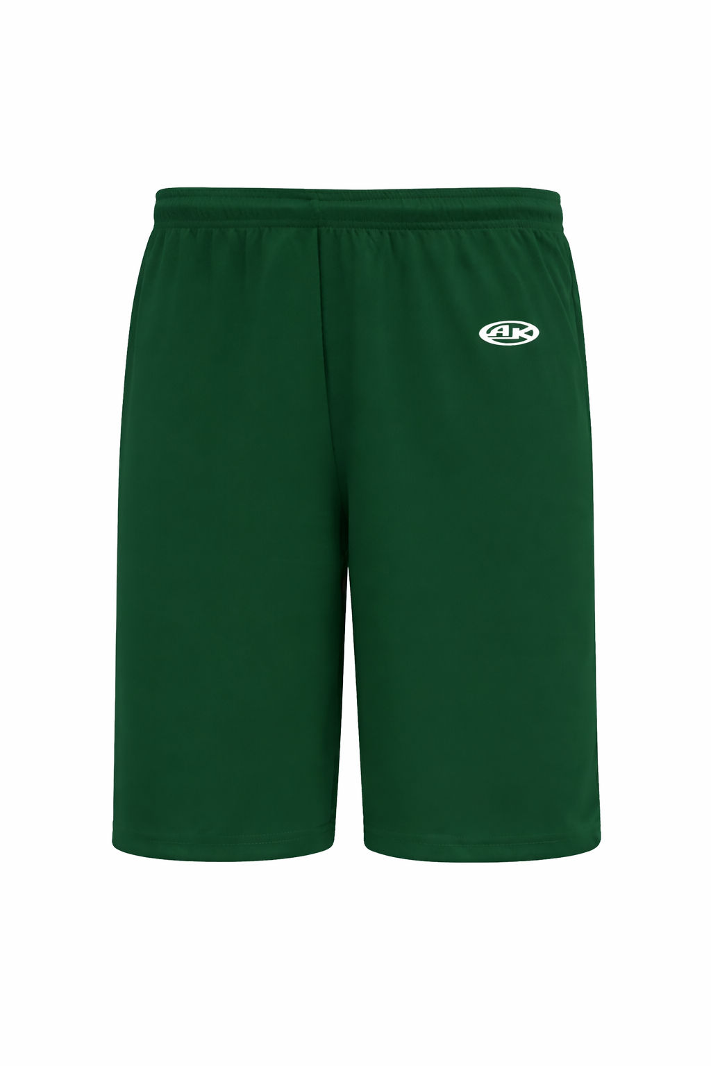 Athletic Knit Basketball Shorts No Pockets in Dark Green