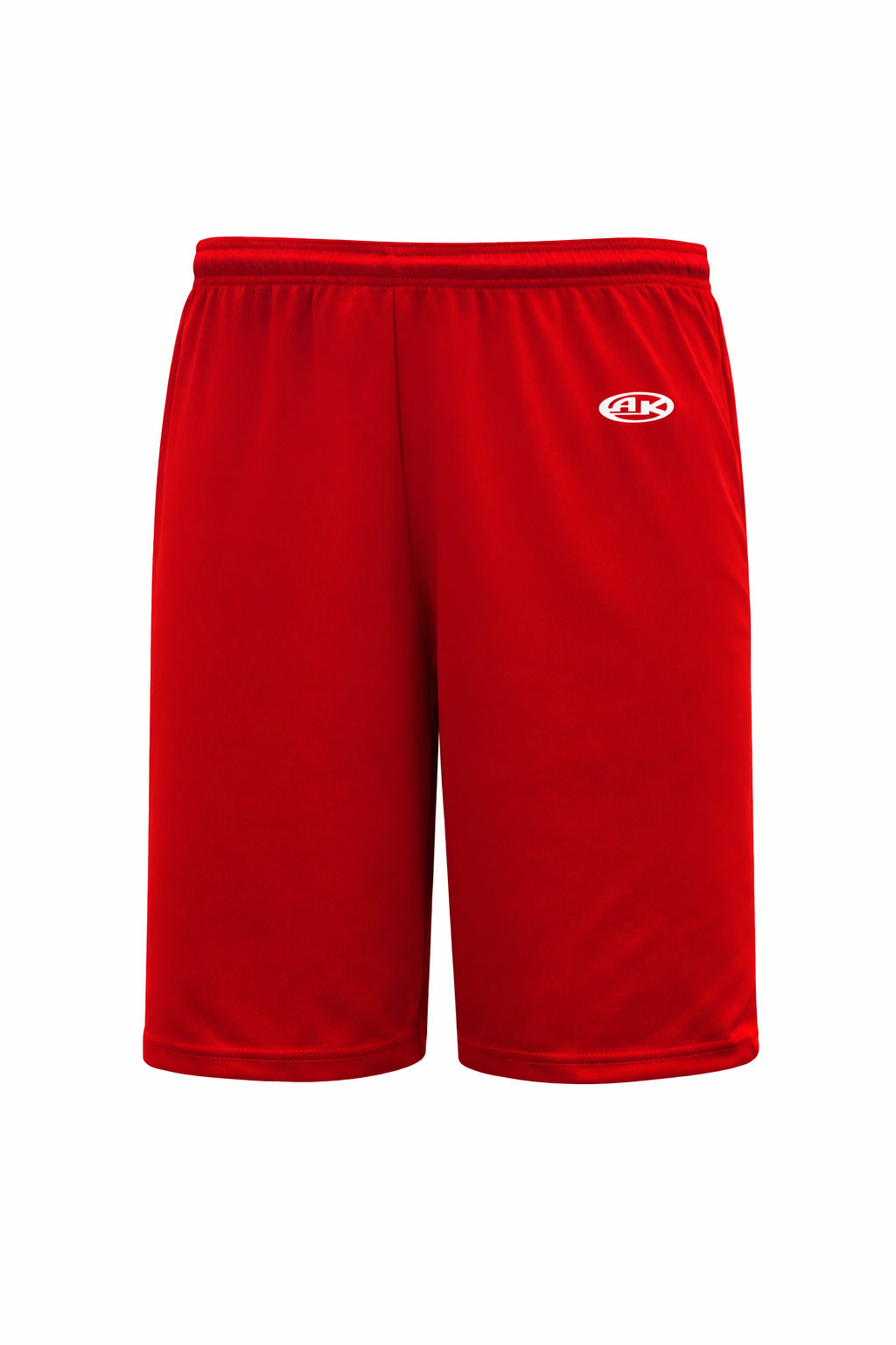 Athletic Knit Basketball Shorts No Pockets in Red