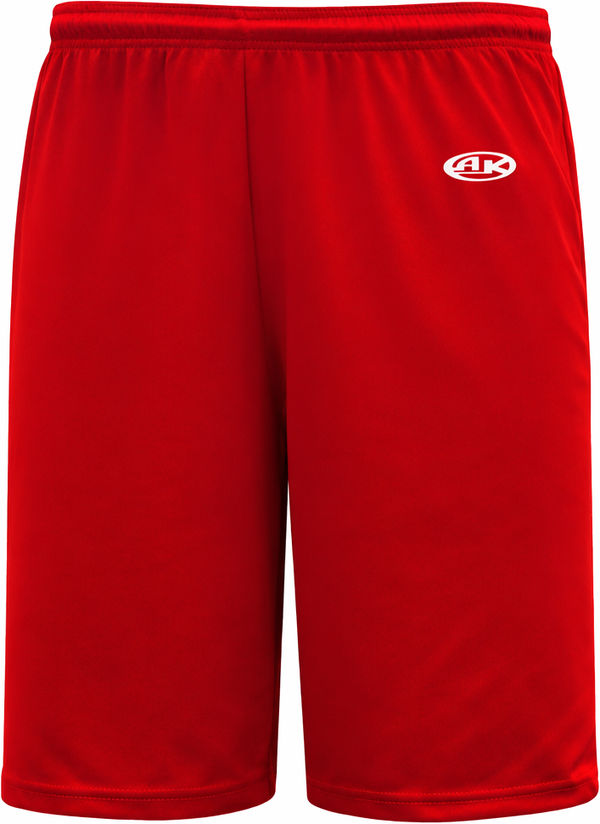 An image of a Custom Athletic Knit Basketball Shorts No Pockets in Red!