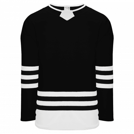 Athletic Knit Hockey Jersey in Black/White