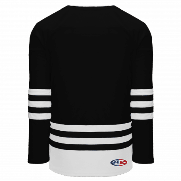 Am image of a Custom Athletic Knit Hockey Jersey in Black/White!