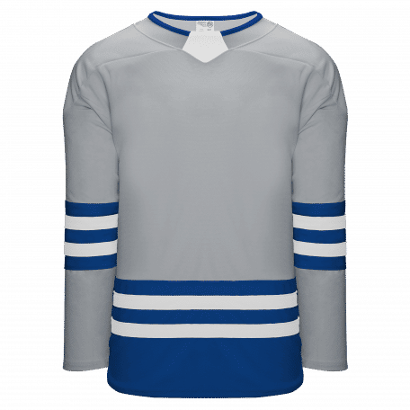 Athletic Knit Hockey Jersey in Grey/Royal/White