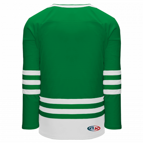 An image of a Custom Athletic Knit Hockey Jersey in Kelly/White!
