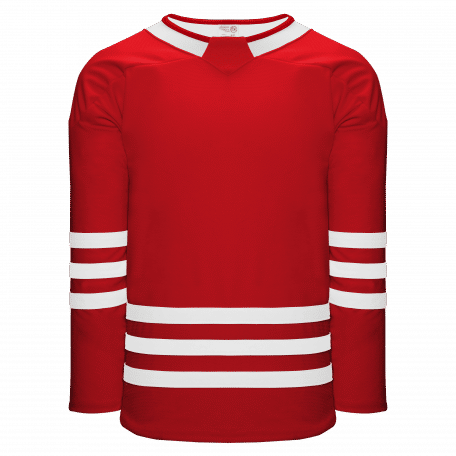 Athletic Knit Hockey Jersey in Red/White