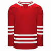 An image of a Custom Athletic Knit Hockey Jersey in Red/White!