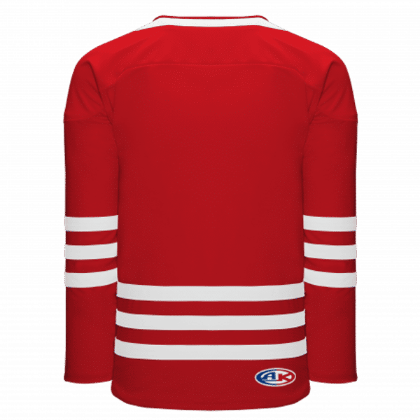 An image of a Custom Athletic Knit Hockey Jersey in Red/White!