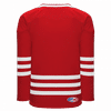 An image of a Custom Athletic Knit Hockey Jersey in Red/White!
