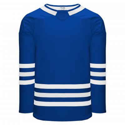 Am image of a Custom Athletic Knit Hockey Jersey in Royal/White!