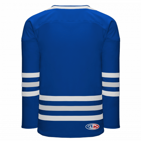 Am image of a Custom Athletic Knit Hockey Jersey in Royal/White!