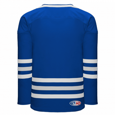 Am image of a Custom Athletic Knit Hockey Jersey in Royal/White!