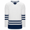 Am image of a Custom Athletic Knit Hockey Jersey in White/Navy!