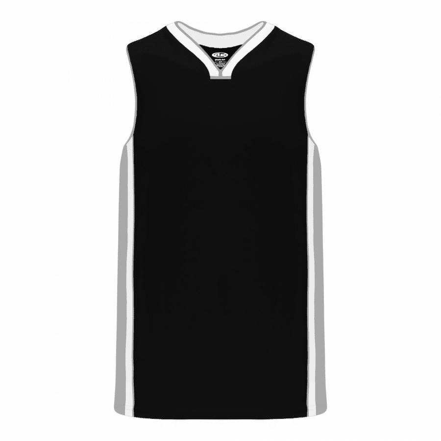 Athletic Knit Pro Basketball Jerseys in Black/Grey/White