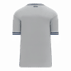 An image of a Custom Athletic Knit Volleyball Jerseys in Grey/Navy/White!