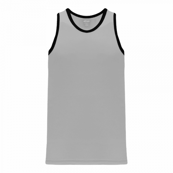 Am image of a Custom Athletic Knit Youth League Basketball Jerseys in Grey/Black!