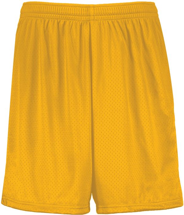 An image of a Custom Augusta 7 Inch Modified Mesh Shorts in Gold!