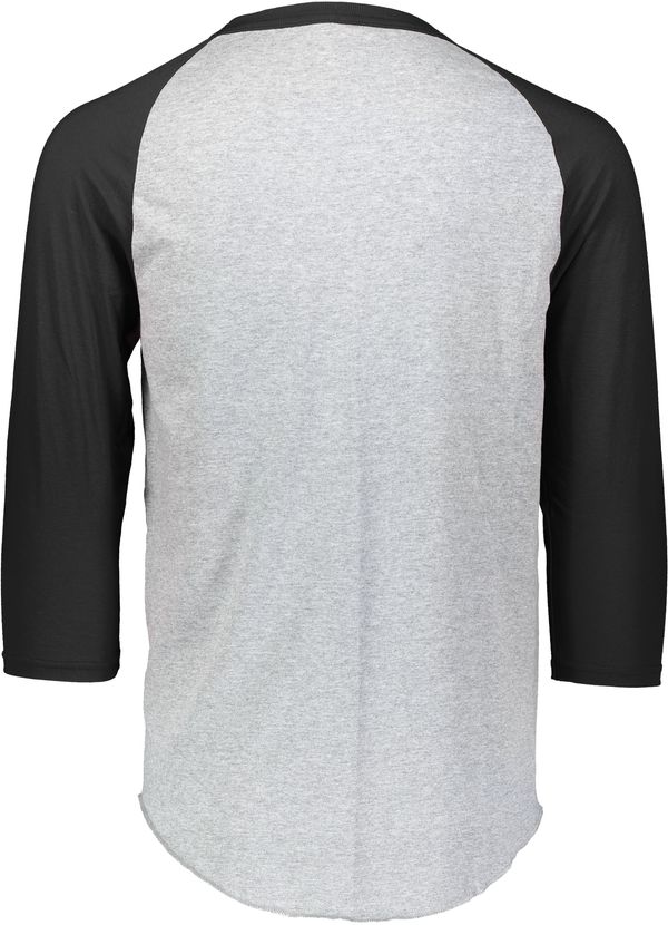 An image of a Custom Augusta Baseball Sleeve Tee 2 in Athletic Heather/Black!