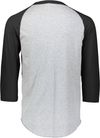 An image of a Custom Augusta Baseball Sleeve Tee 2 in Athletic Heather/Black!