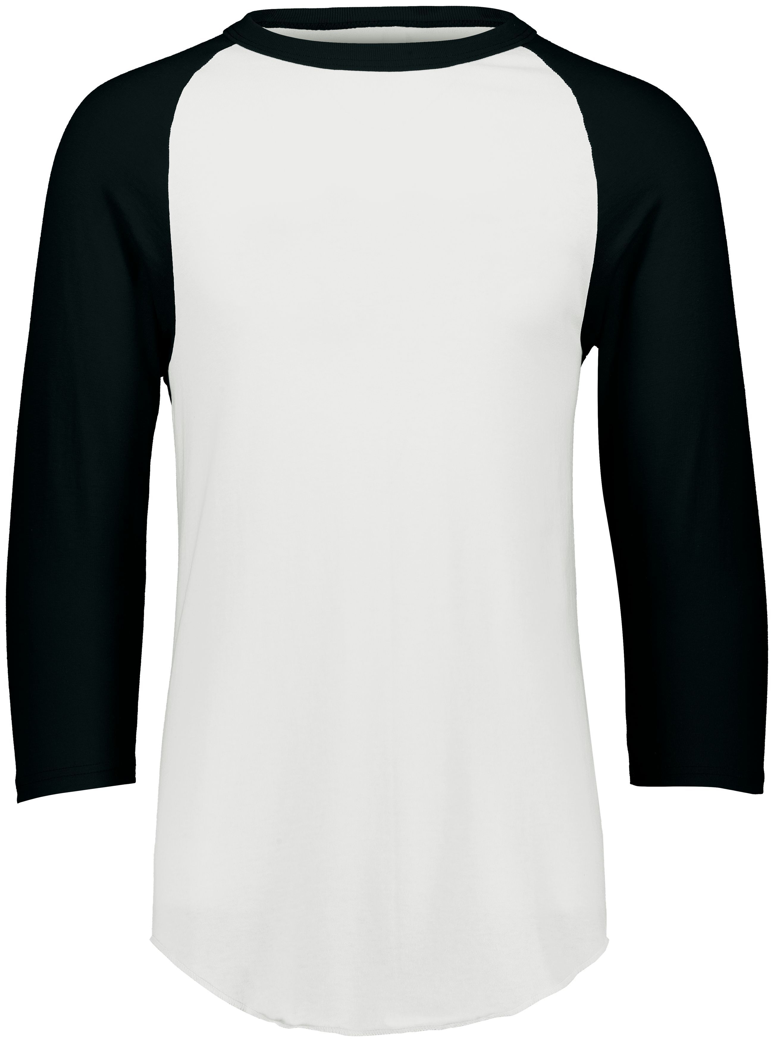 Augusta Baseball Sleeve Tee 2 in White/Black