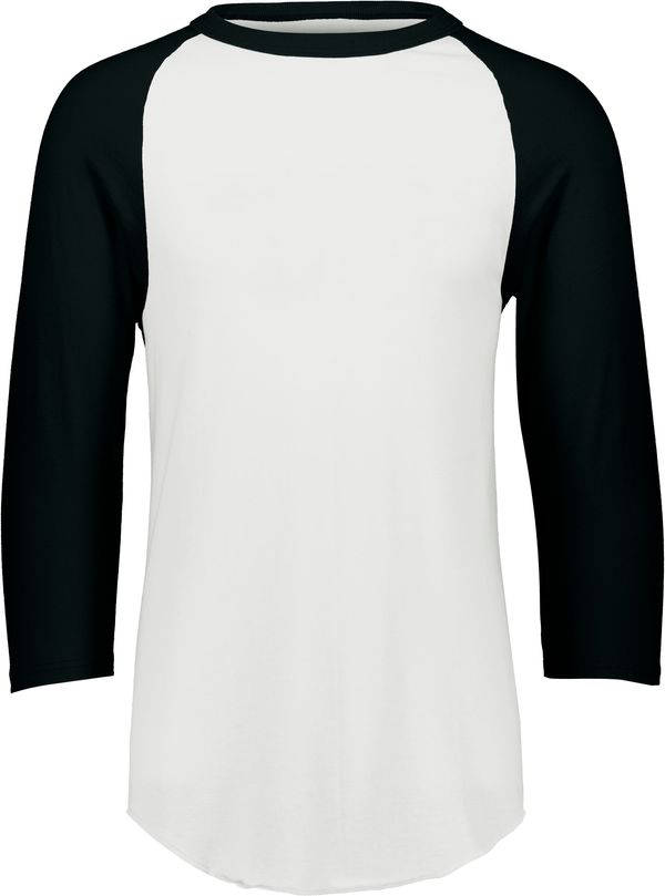 An image of a Custom Augusta Baseball Sleeve Tee 2 in White/Black!