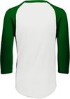 An image of a Custom Augusta Baseball Sleeve Tee 2 in White/Dark Green!