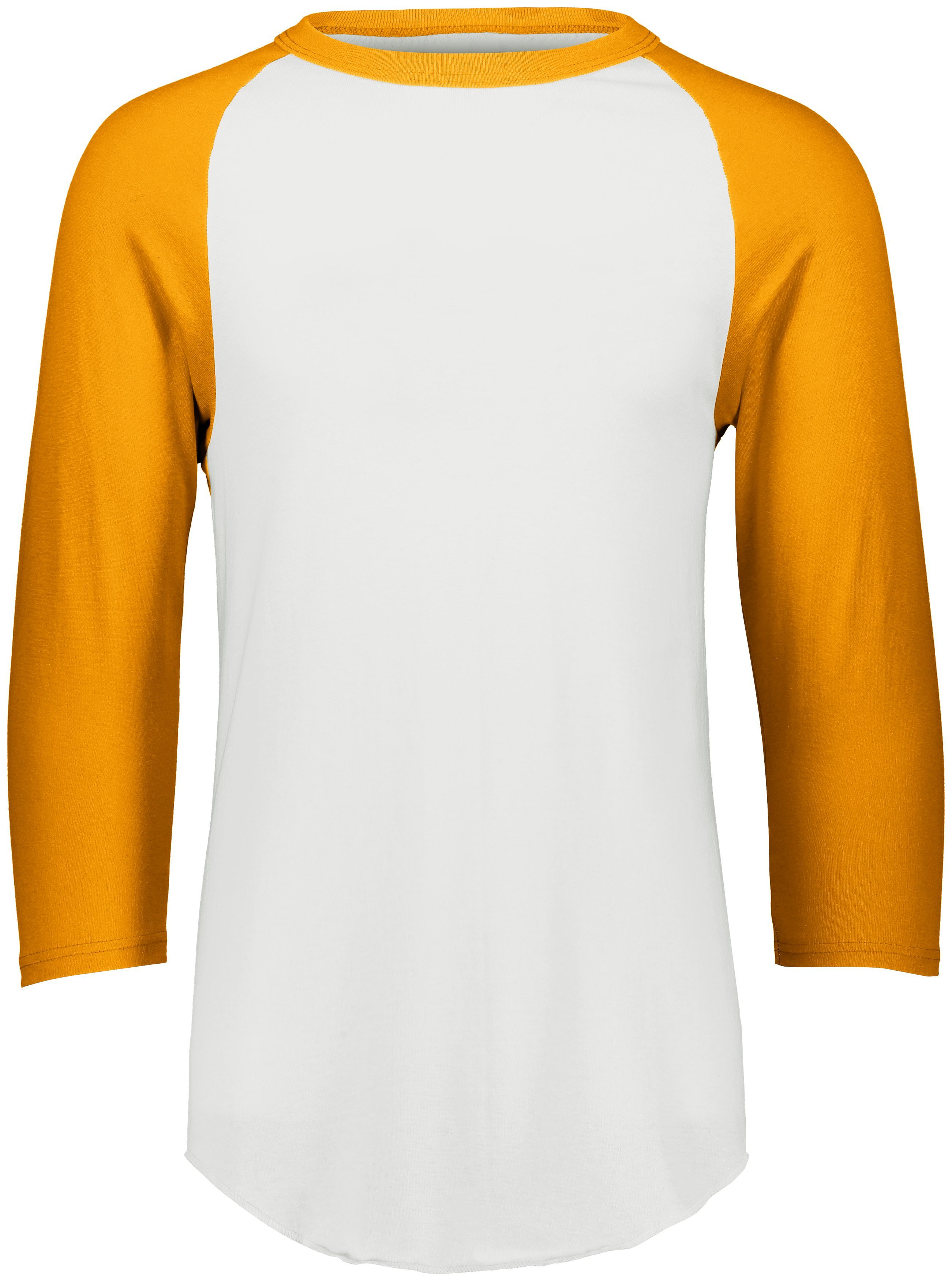Augusta Baseball Sleeve Tee 2 in White/Gold