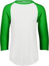 An image of a Custom Augusta Baseball Sleeve Tee 2 in White/Kelly!
