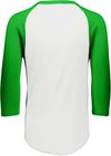 An image of a Custom Augusta Baseball Sleeve Tee 2 in White/Kelly!