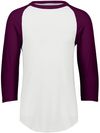 An image of a Custom Augusta Baseball Sleeve Tee 2 in White/Maroon!